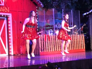 Enjoy the Comedy Barn Christmas Cloggers as they dance their way into the next comedy scene.